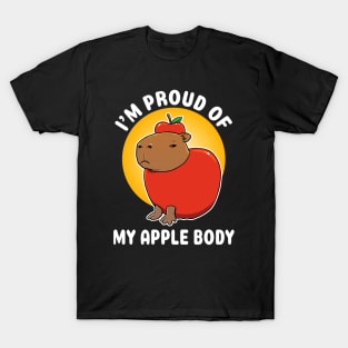 I'm proud of my apple body Capybara cartoon T-Shirt